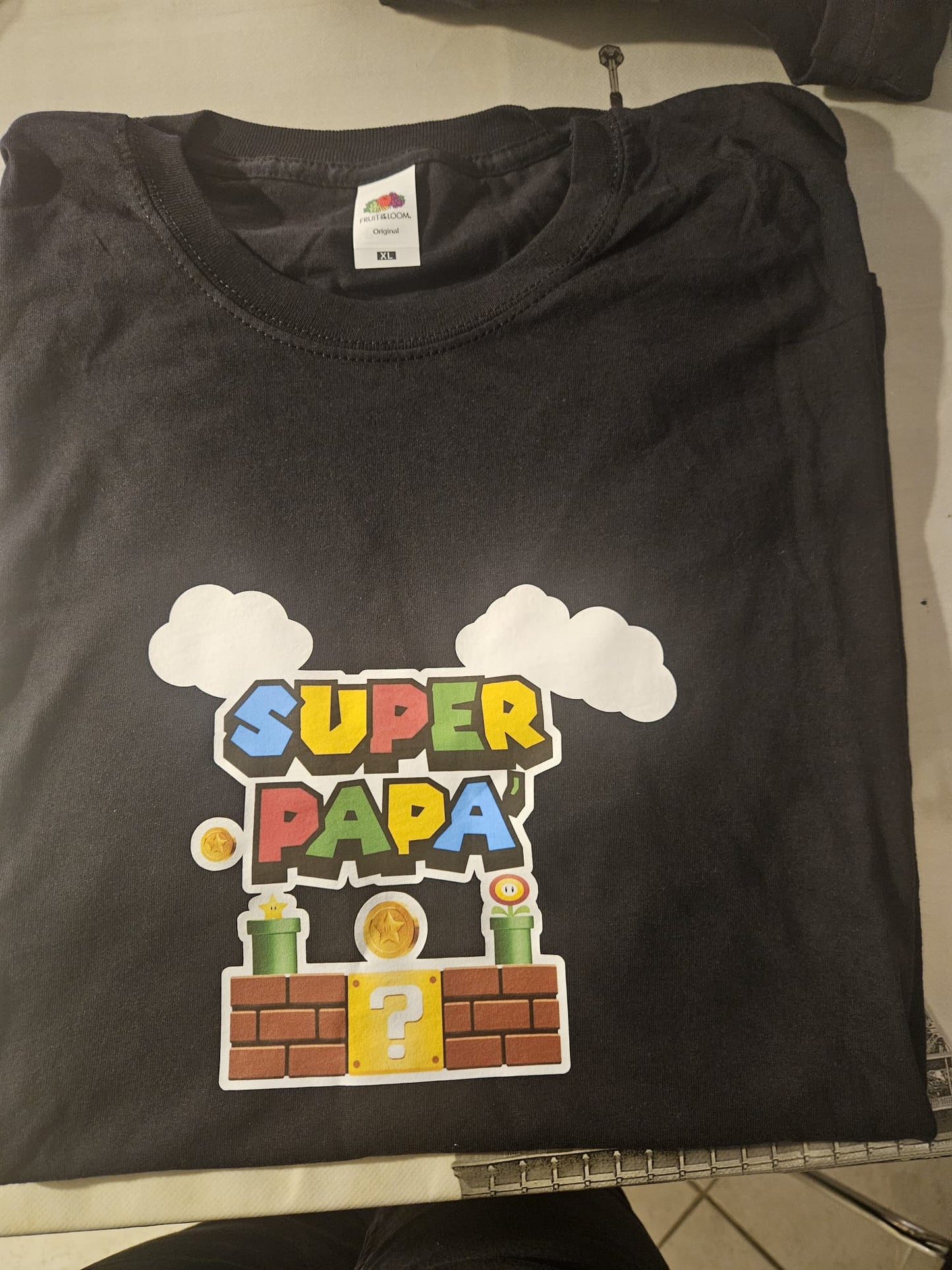 Maglietta super papà tema super mario