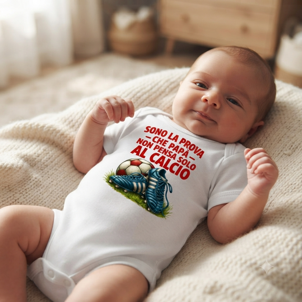 ⚽ Body neonato “Papà non pensa solo al calcio” ❤️