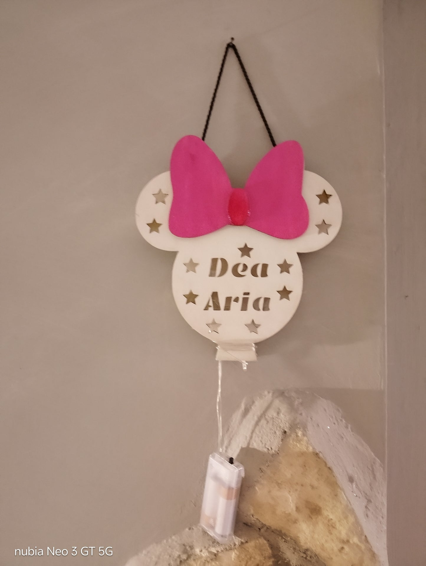 Lampada Personalizzata Minnie con Nome – Luce LED Notturna