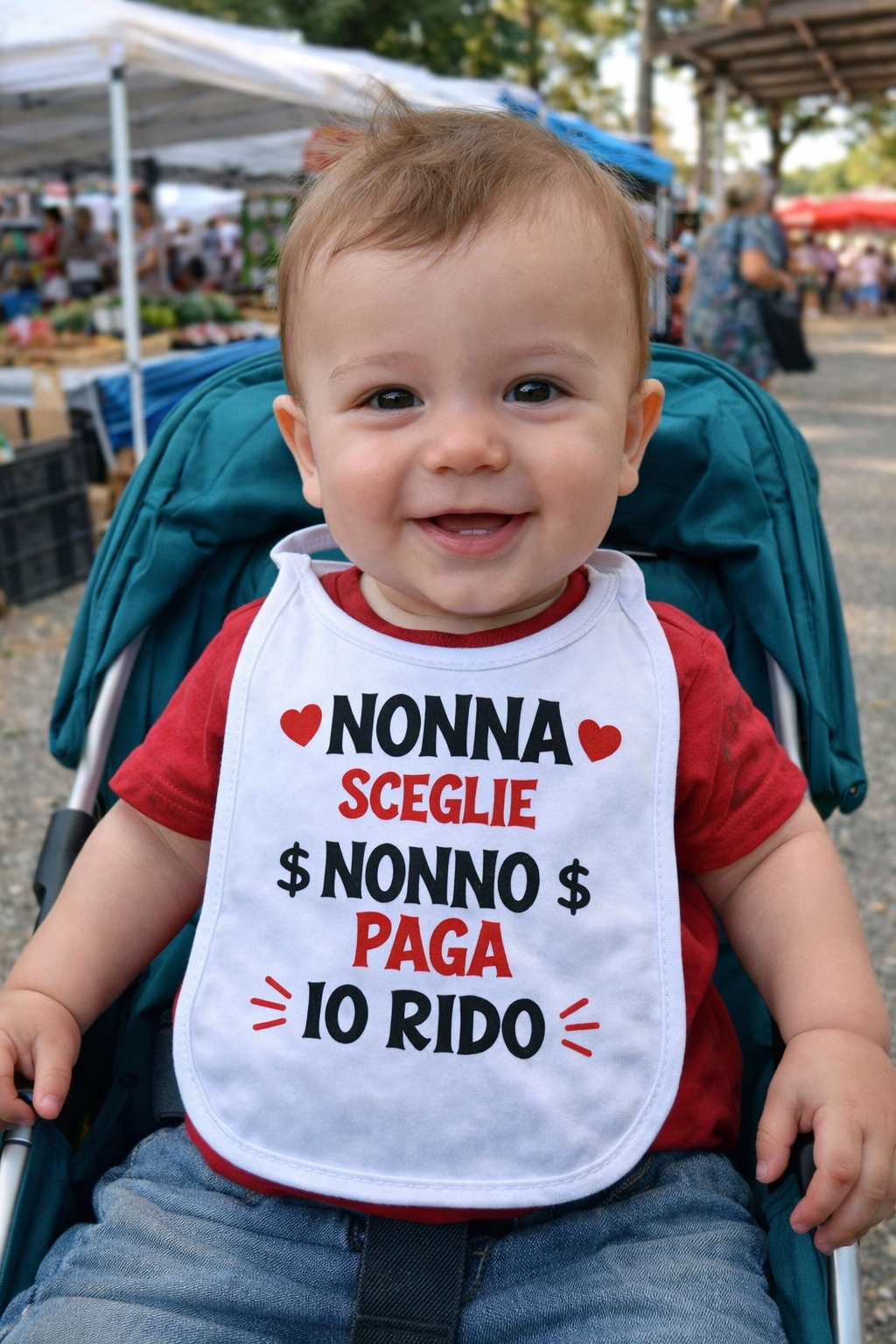 Bavaglino NONNA SCEGLIE NONNO PAGA IO RIDO