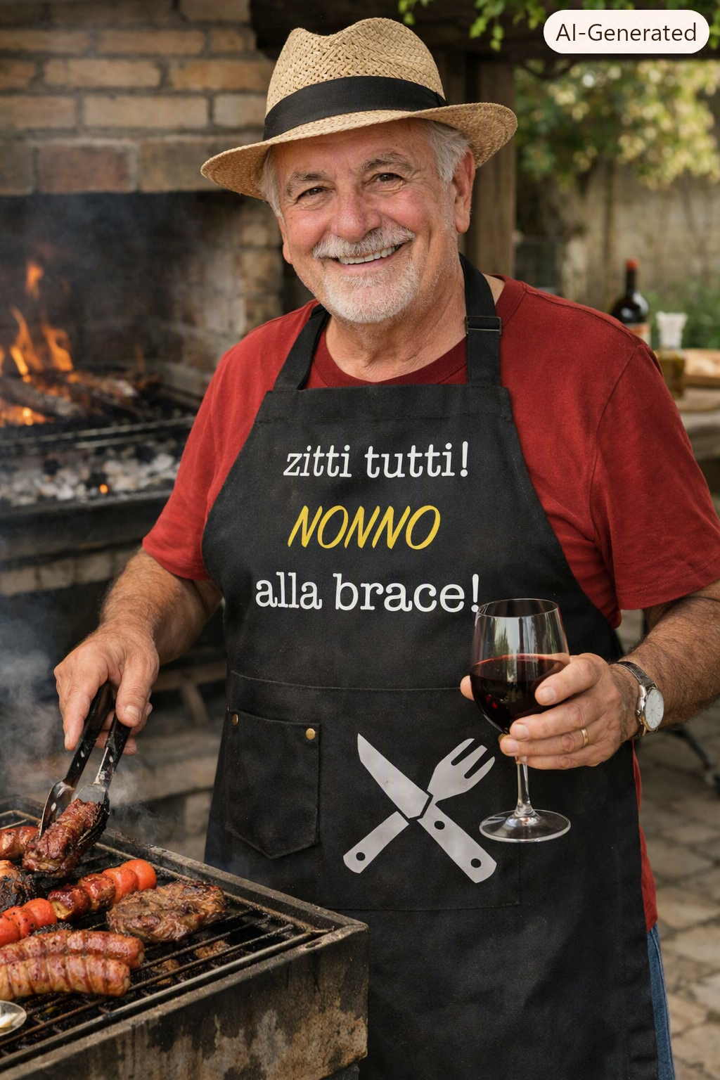 Grembriule nonno alla brace